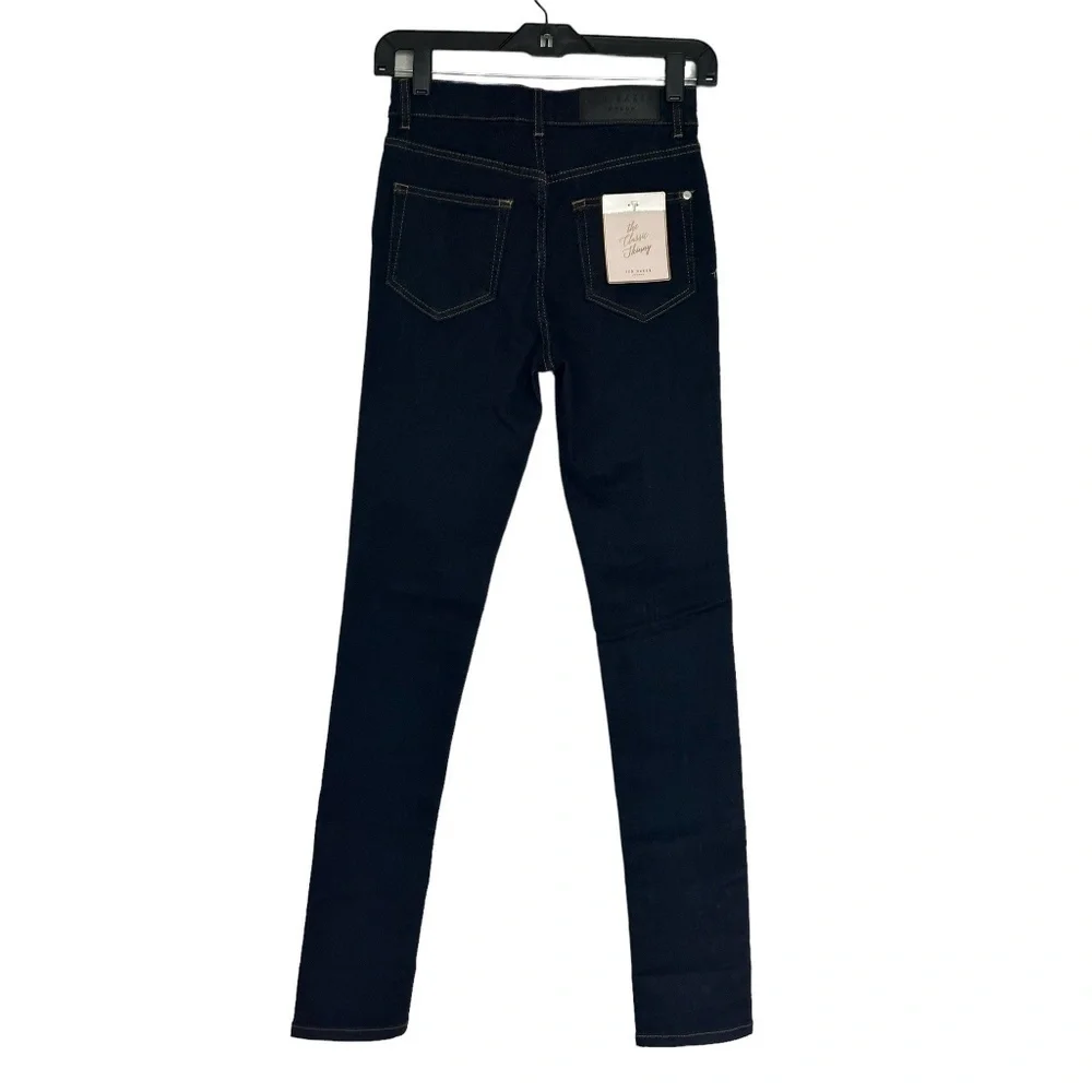 Ted Baker Classic Skinny Dark Wash Jeans Star Printed Cuff - Picture 8 of 13